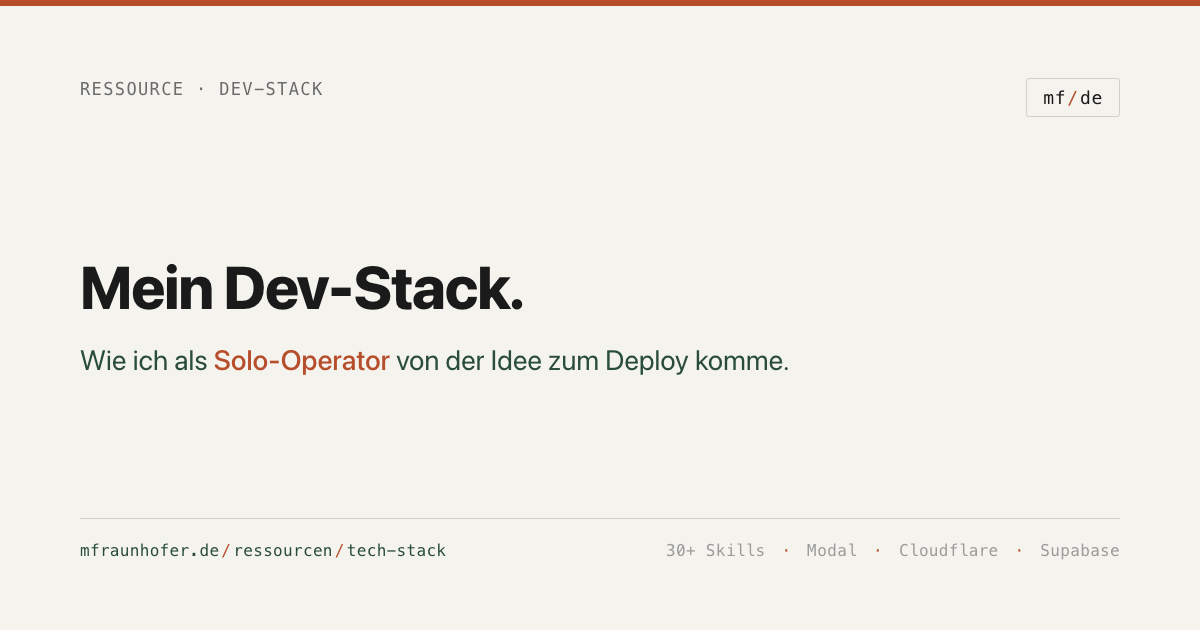 Mein Dev-Stack: von der Idee zum Deploy · Max Fraunhofer